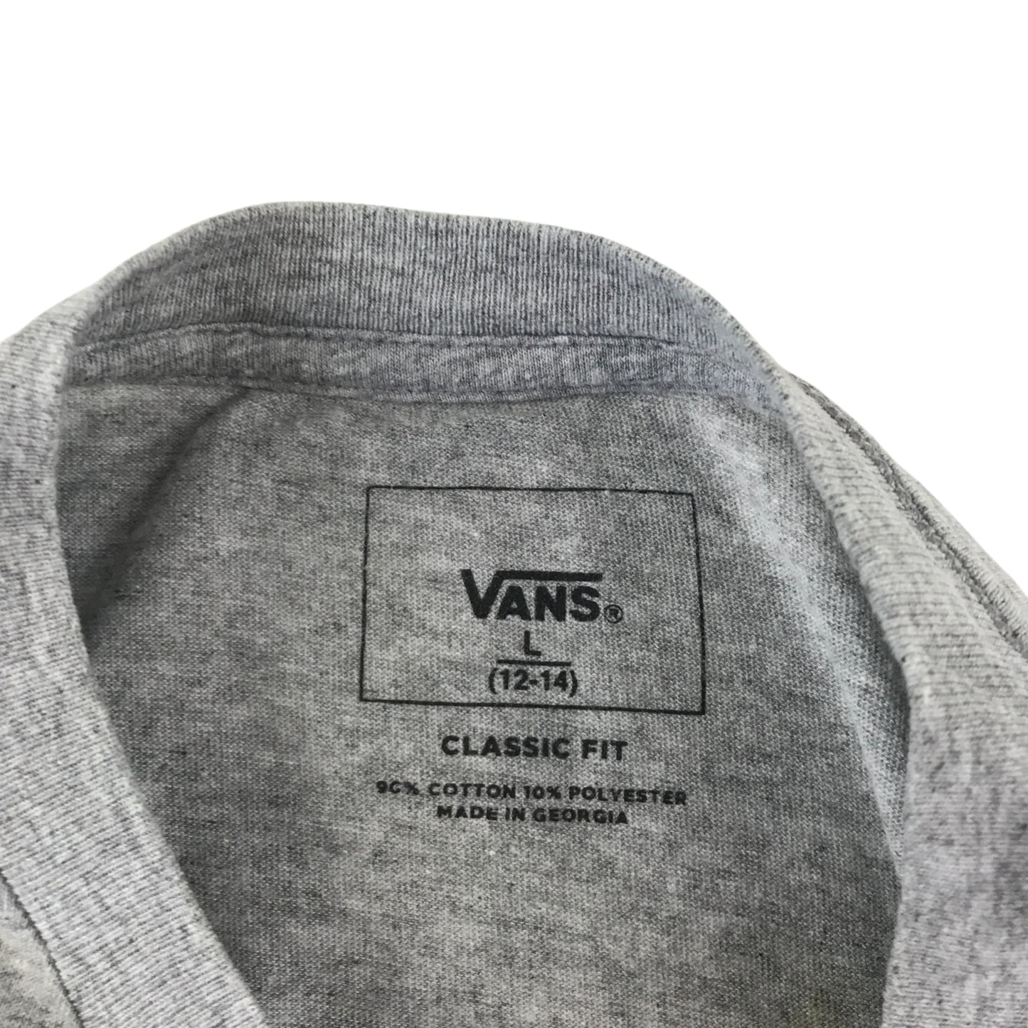 Vans t-shirt 12-13 years grey with small vans logo centred