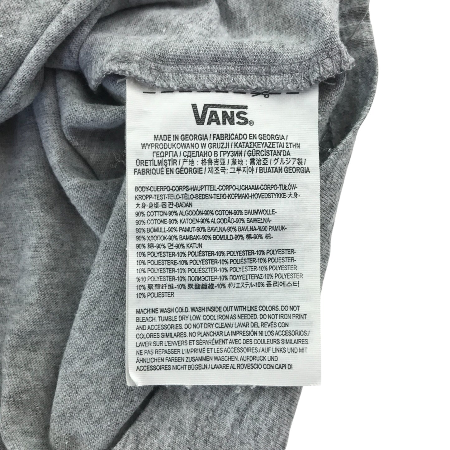 Vans t-shirt 12-13 years grey with small vans logo centred