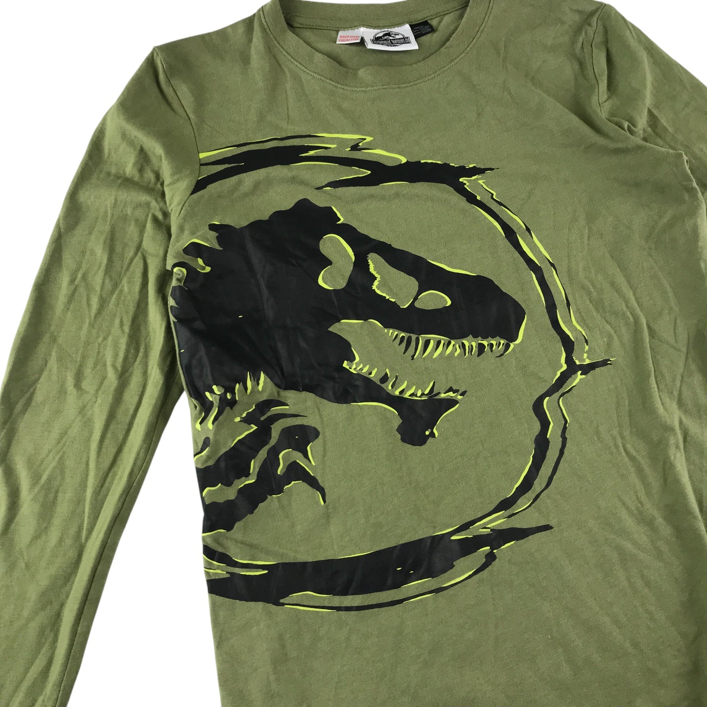 Lidl t-shirt 9-10 years khaki Jurassic World large logo graphic print cotton