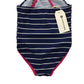 Tu Swimsuit Age 6 Navy Blue Stripy One Piece Cossie