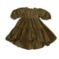Next dress 6 years khaki plain tiered hem 3/4 length sleeve cotton