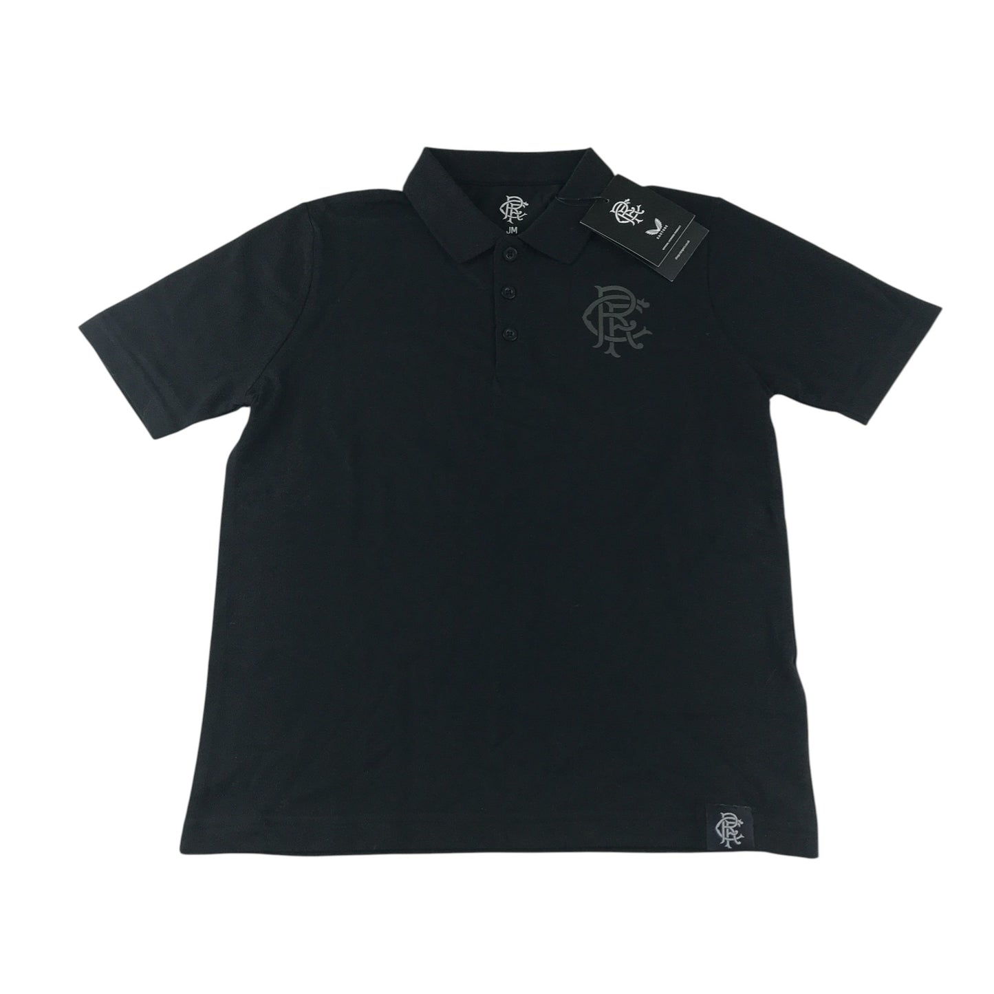 Castore polo shirt 10-11 years black Rangers F.C. dark grey logo