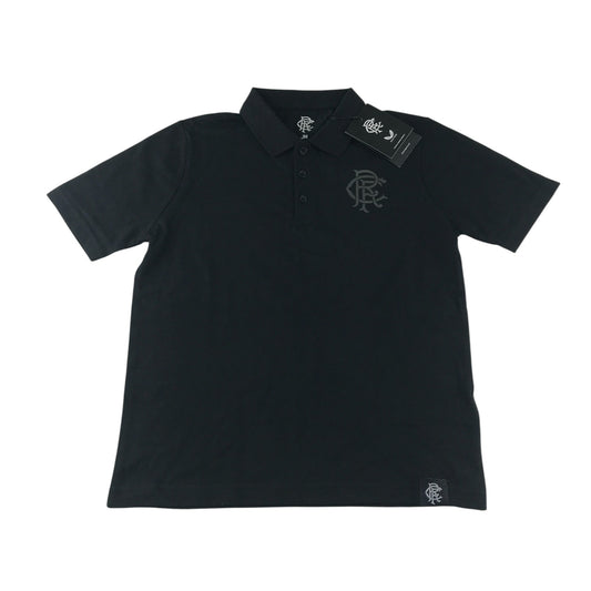 Castore polo shirt 10-11 years black Rangers F.C. dark grey logo