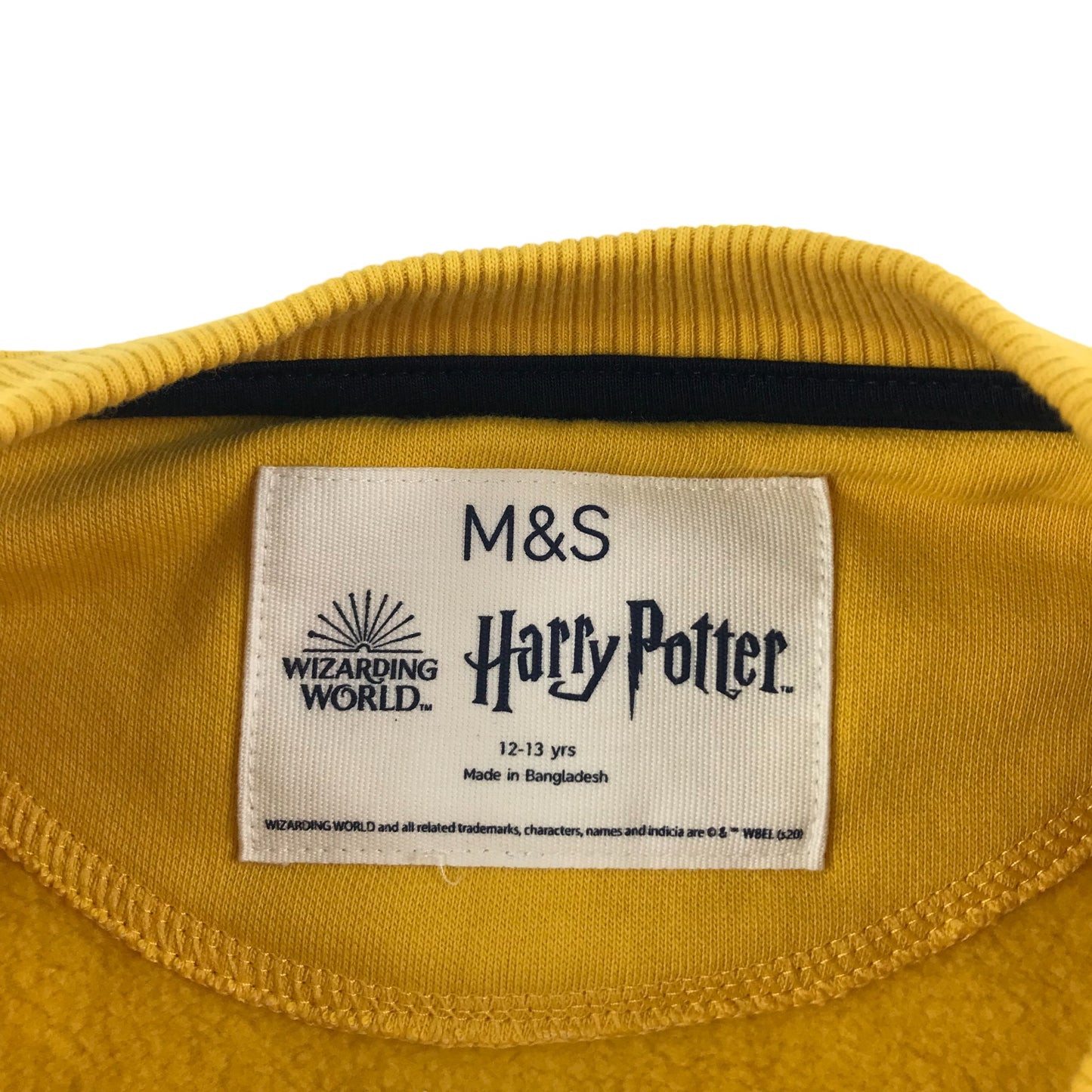 M&S Harry Potter Sweater Age 12 Yellow Hufflepuff Jersey