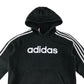 Adidas hoodie 13-14 years black pullover with logo and three stripes