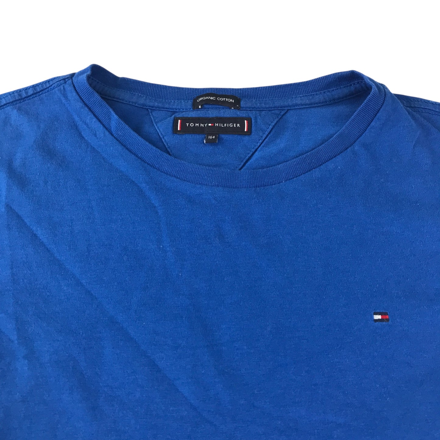 Tommy Hilfiger t-shirt 13-14 years blue plain with small embroidered logo
