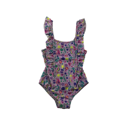Matalan Swimsuit Age 5 Lilac Seashell One Piece Cossie