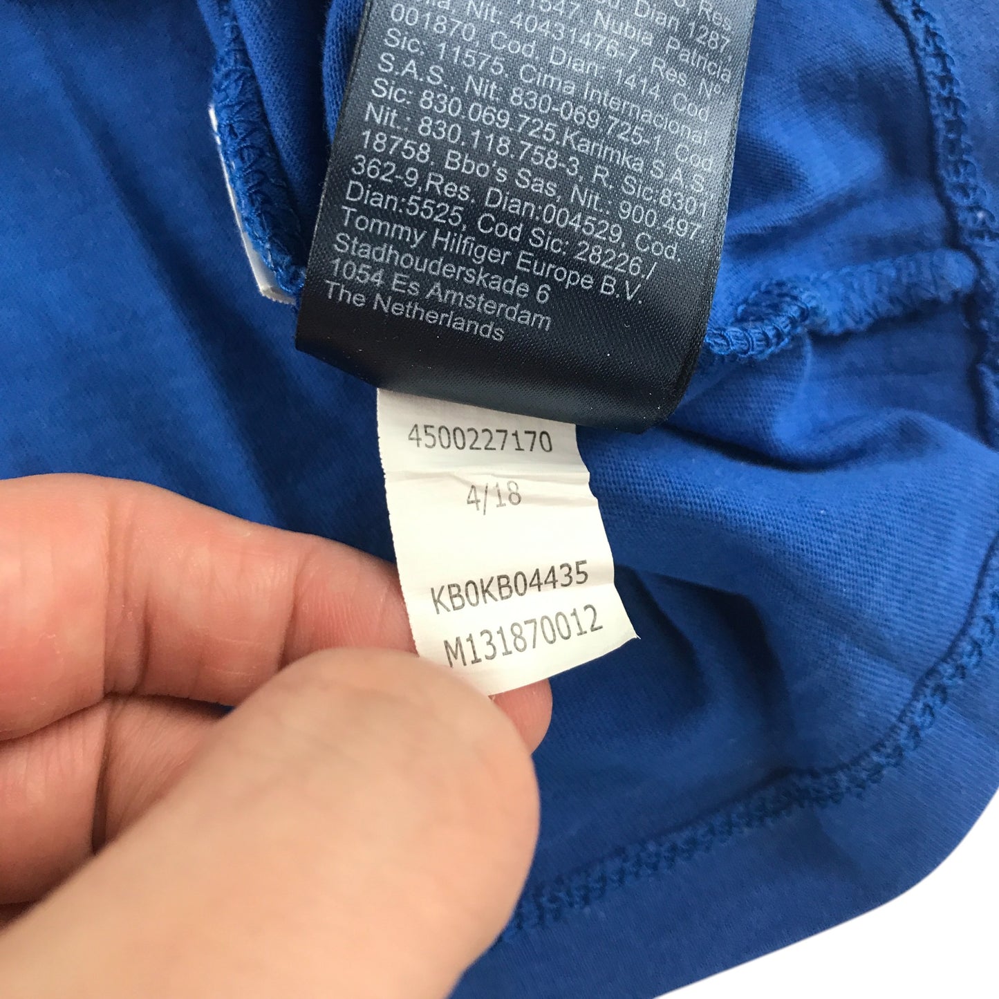 Tommy Hilfiger t-shirt 13-14 years blue plain with small embroidered logo