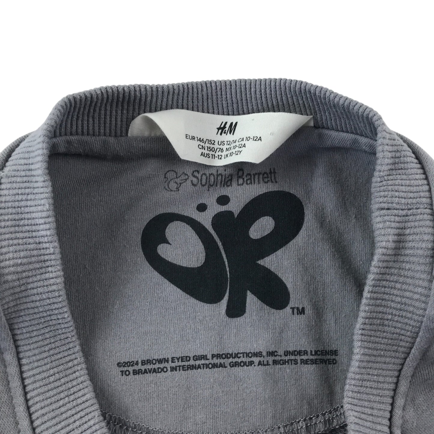 H&M sweater 11-12 years grey Olivia Rodrigo printed pullover