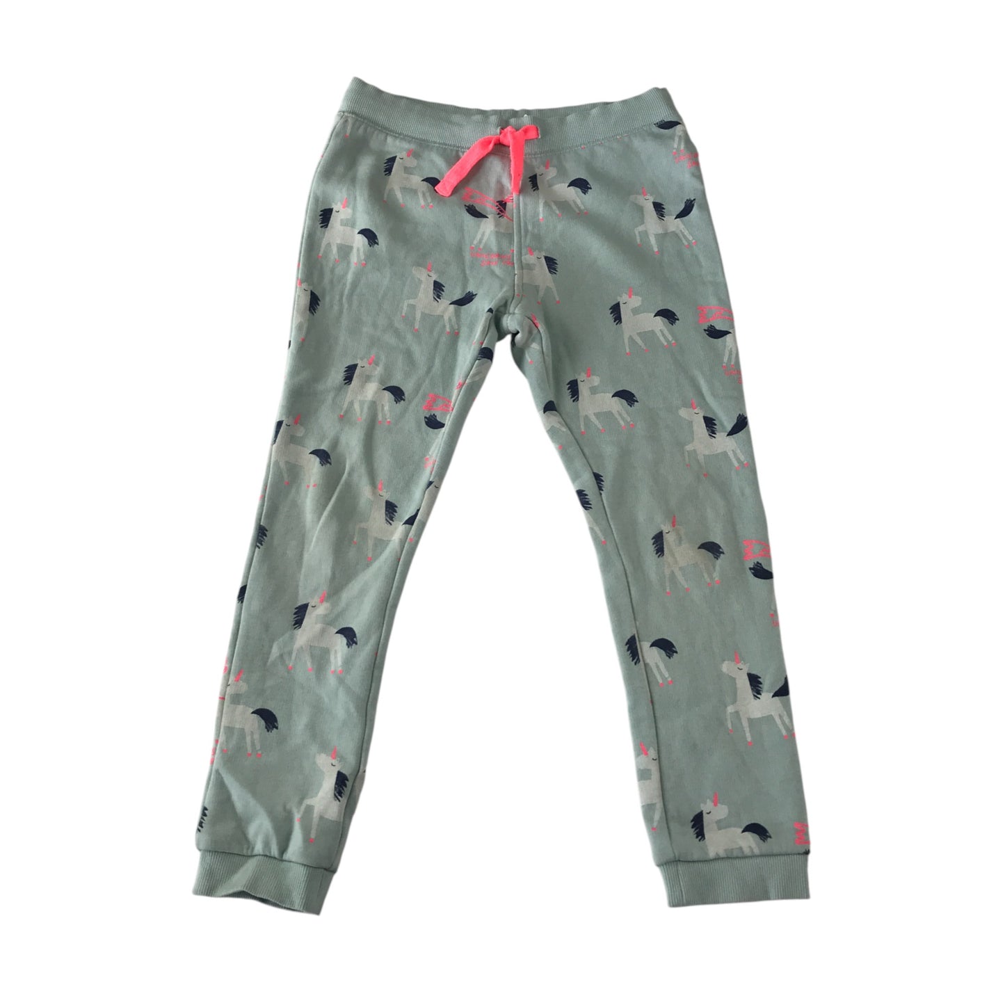 M&S joggers 6-7 years mint green unicorn print elasticated waistband