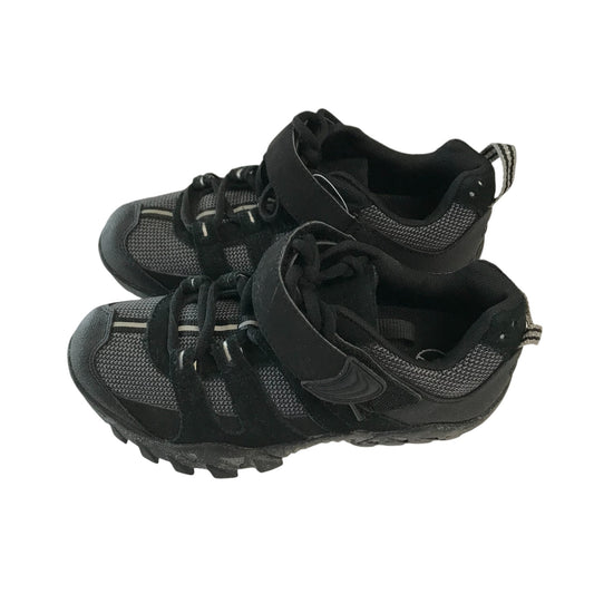 Endura walking shoes shoe size UK 4 black leather and fabric material with laces and straps