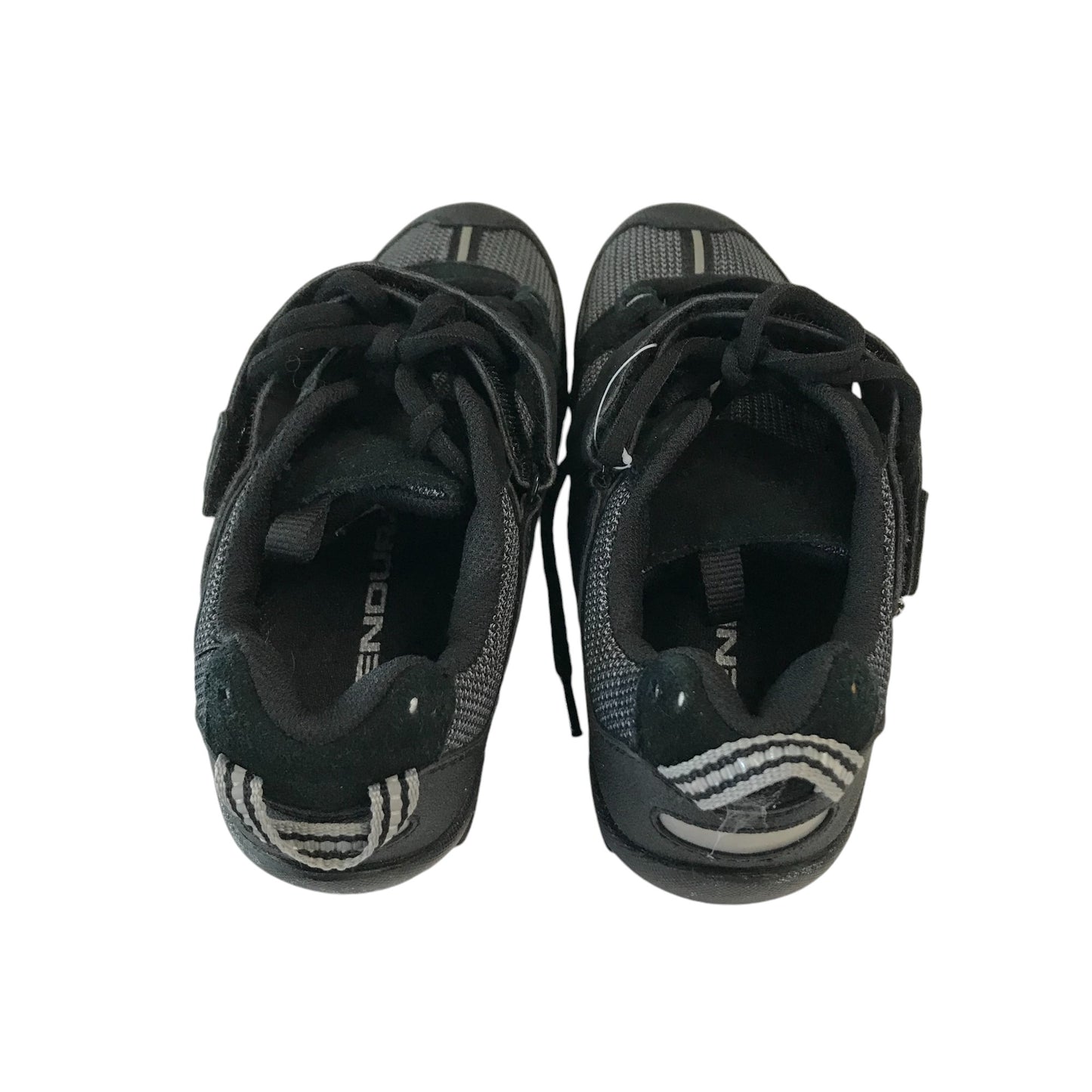 Endura walking shoes shoe size UK 4 black leather and fabric material with laces and straps