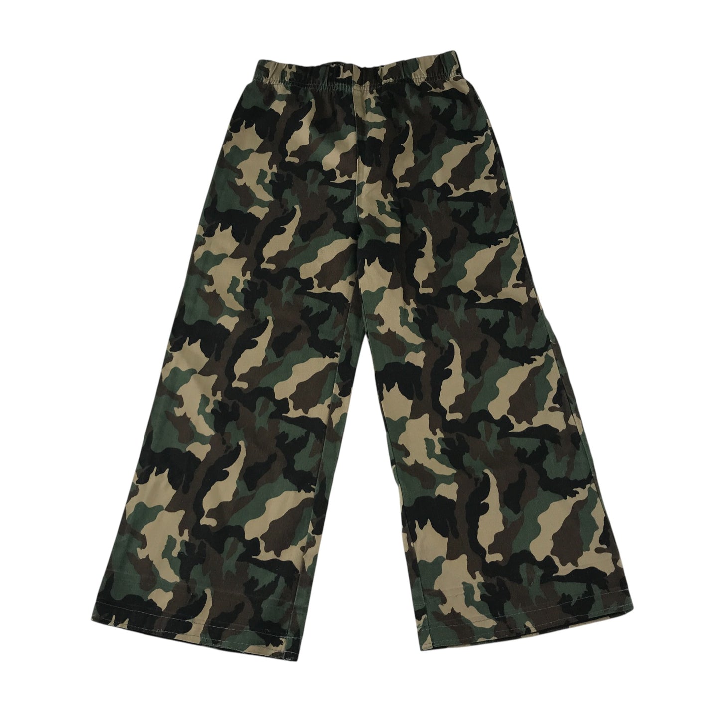 Next trousers 5-6 years khaki and brown camo wide leg pull up cotton