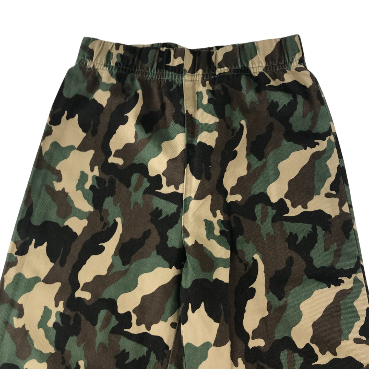 Next trousers 5-6 years khaki and brown camo wide leg pull up cotton