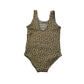 H&M Swimsuit Age 7 Beige and Brown Love Hearts One Piece Cossie