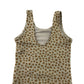 H&M Swimsuit Age 7 Beige and Brown Love Hearts One Piece Cossie