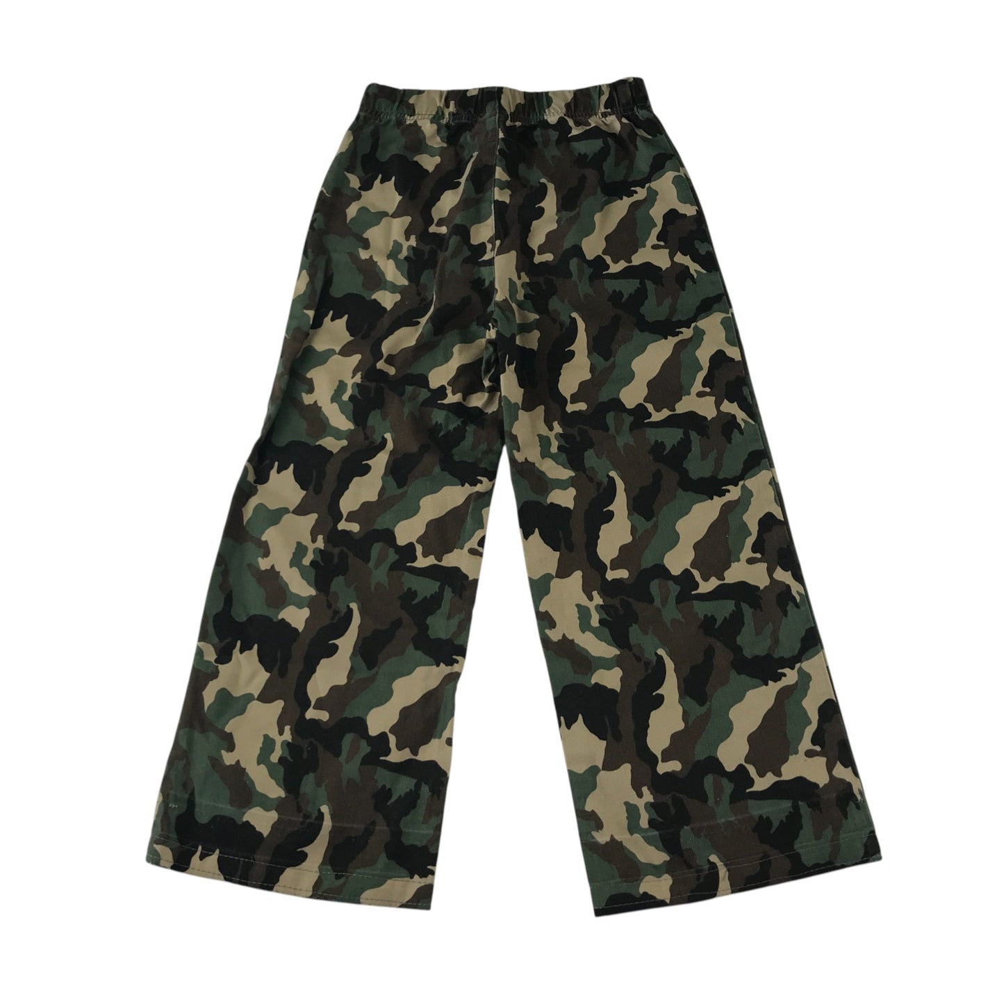Next trousers 5-6 years khaki and brown camo wide leg pull up cotton
