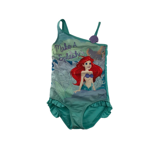 Disney Swimsuit Age 11 Aqua Blue Disney Little Mermaid Ariel One Piece Cossie