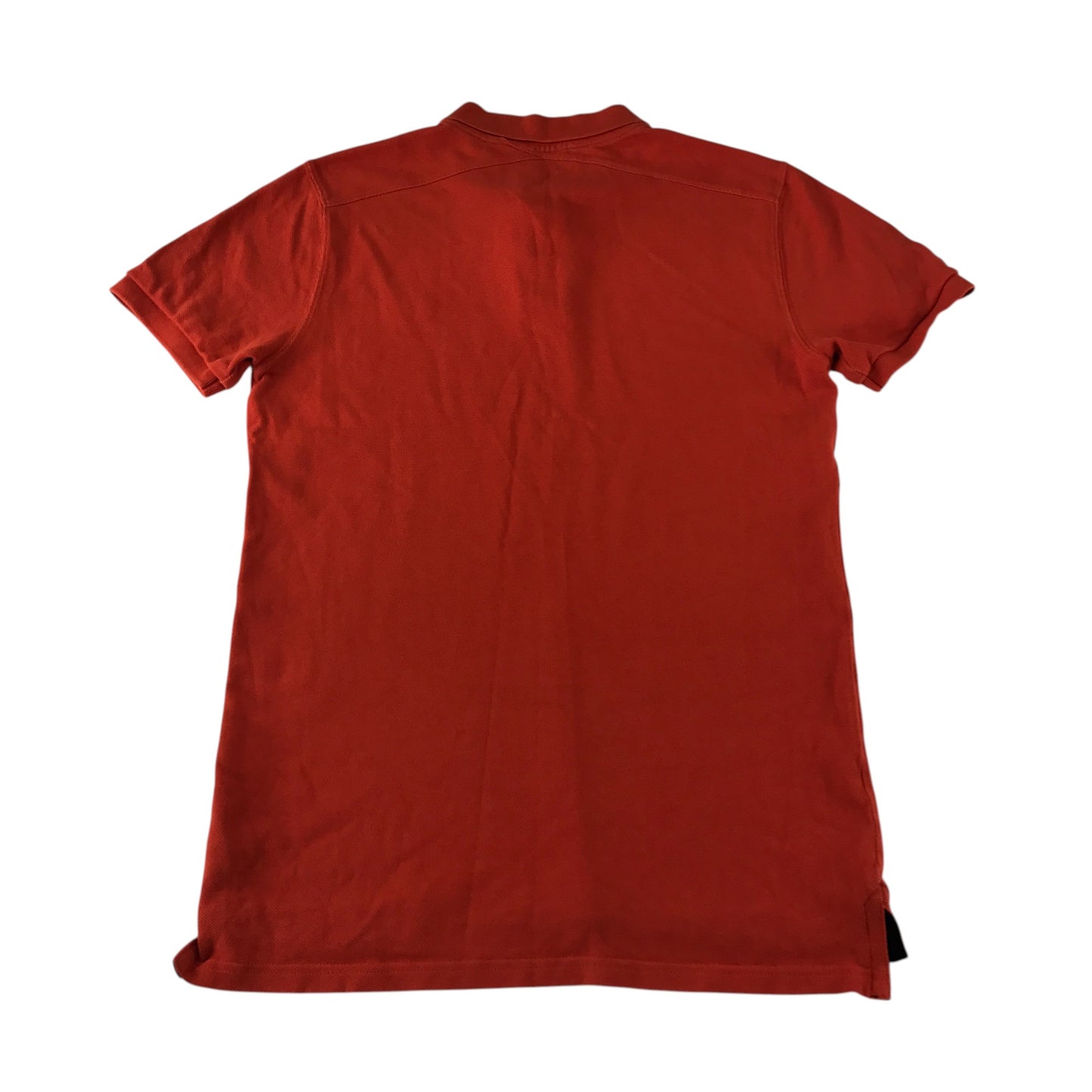 MA.Strum polo shirt men's S orange plain with white logo cotton