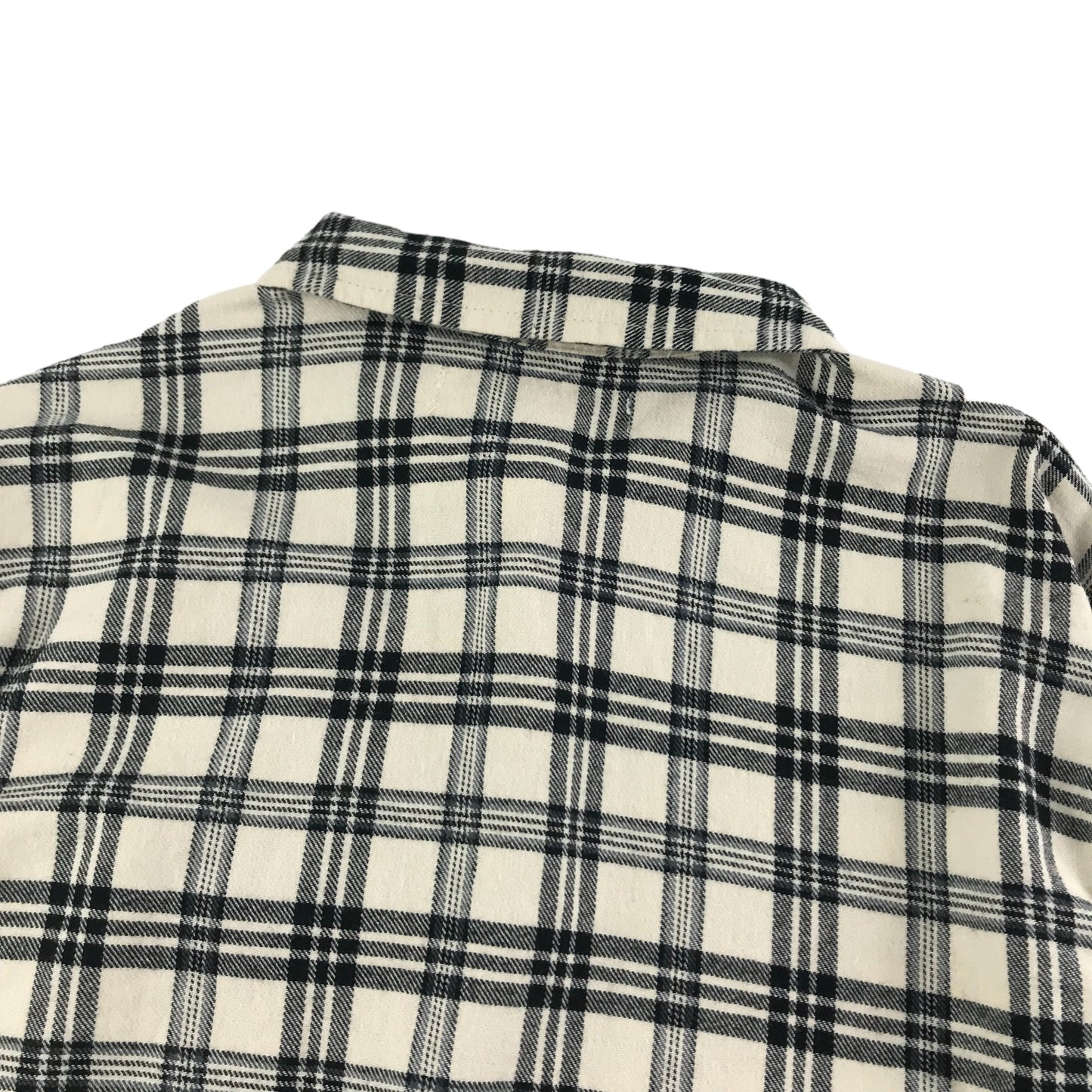 Zara Shirt Age 6 Cream Black Check Pattern Button Up Cotton