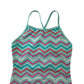 Pierre Robert Swimsuit Age 7 Pink Red Blue White Zigzag Stripy One Piece Cossie