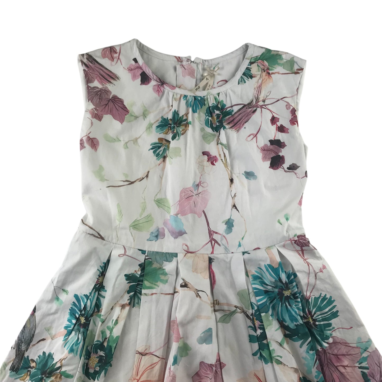 Next Dress 8 years White Floral Summery Cotton