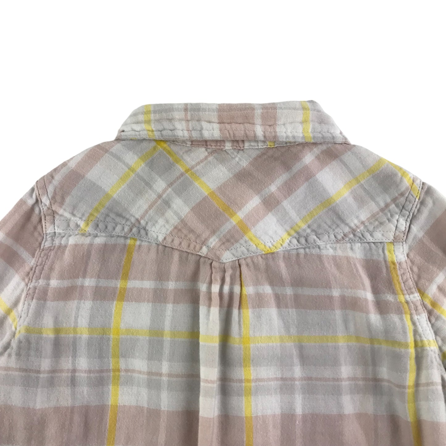 Stella McCartney Shirt Age 7-8 Light pink and Yellow Button Up Cotton
