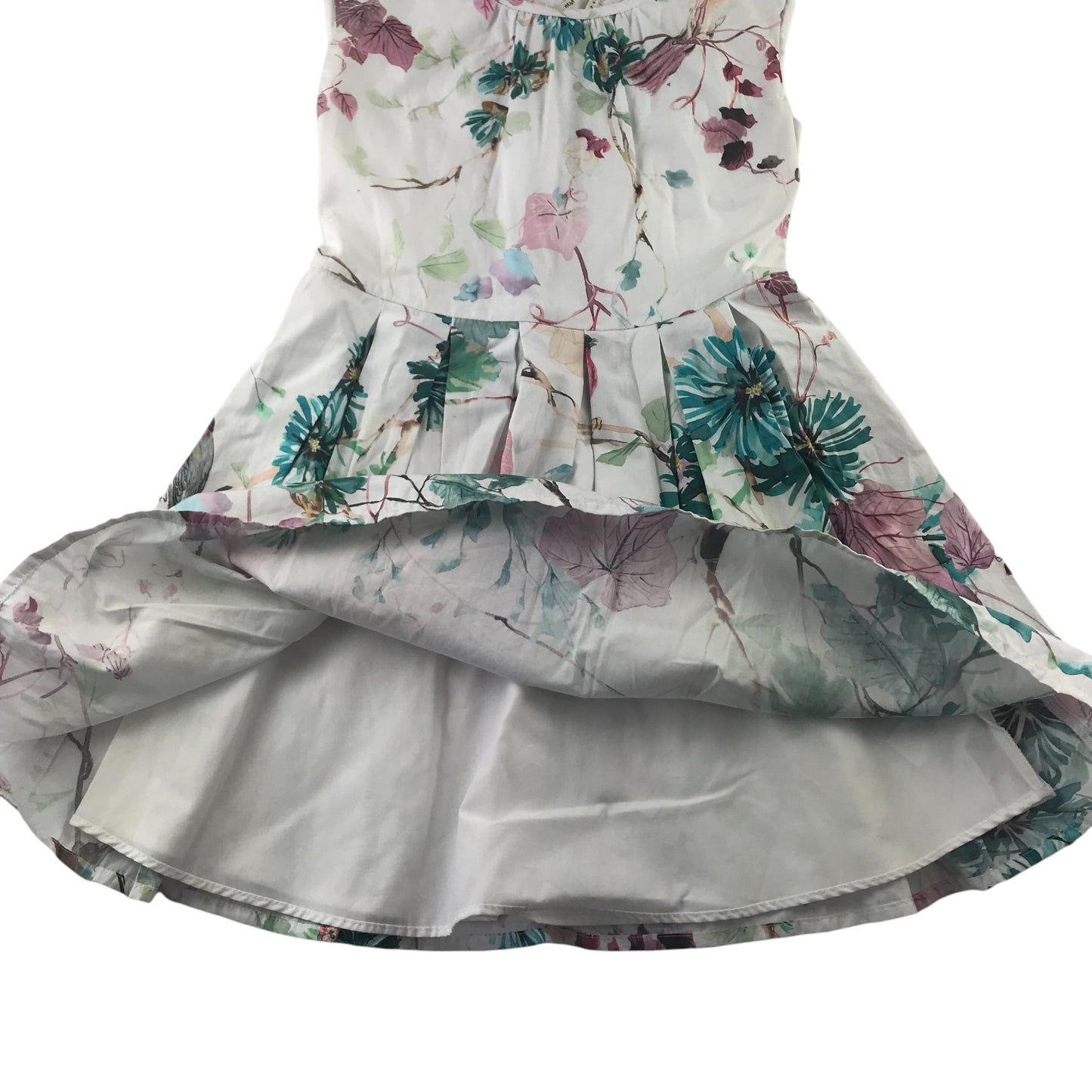 Next Dress 8 years White Floral Summery Cotton