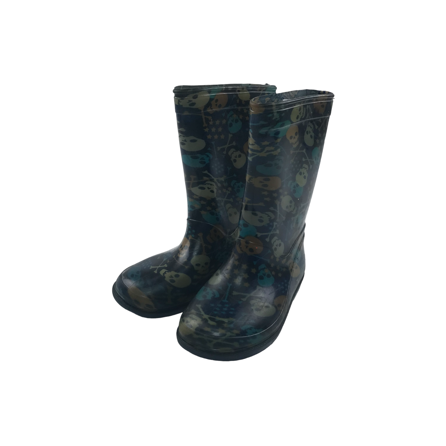 Navy Blue Skull and Cross Bones Wellies Shoe Size 10 junior