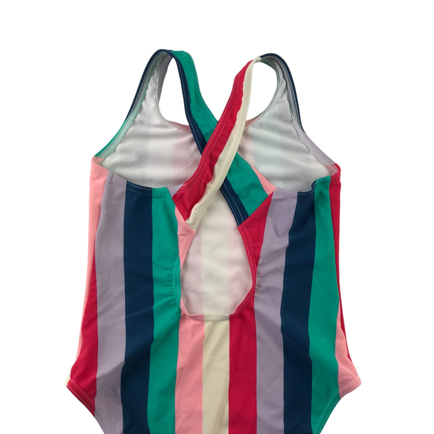 John Lewis Swimsuit Age 9 Multicolour Stripy One Piece Cossie