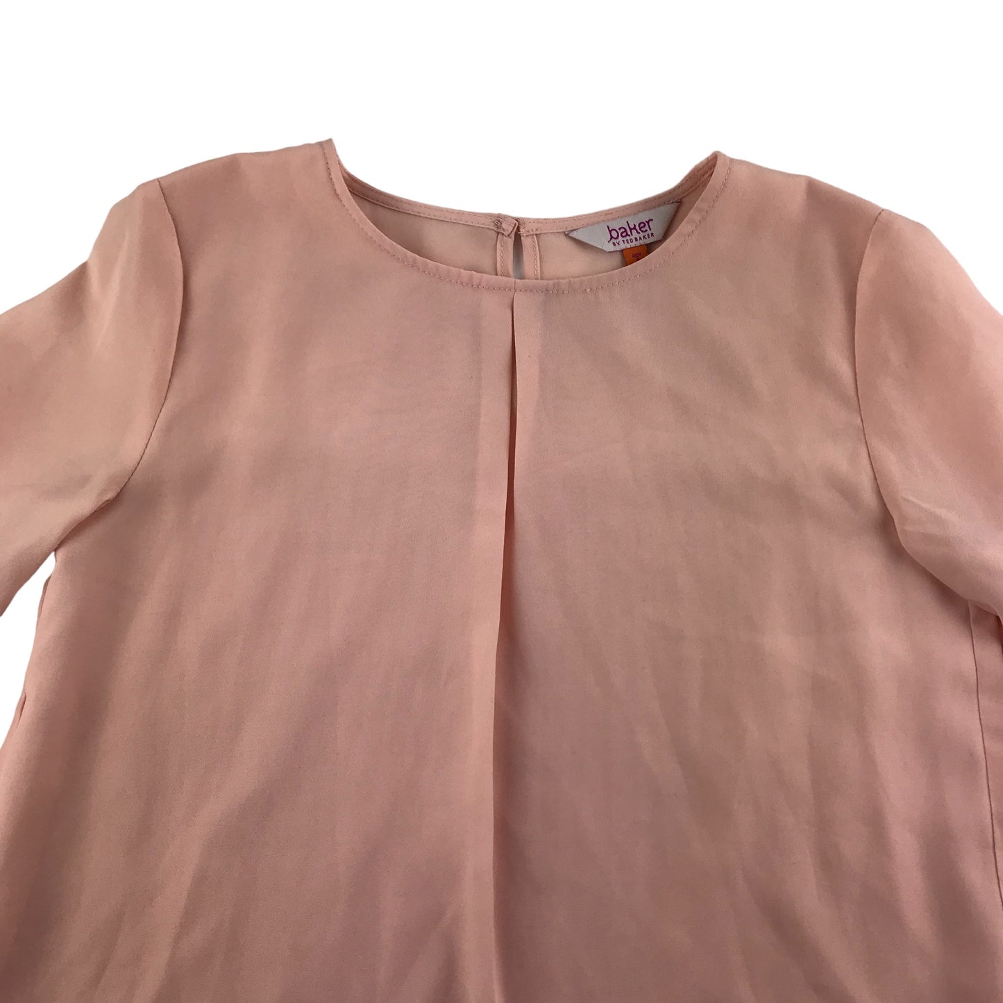 Ted Baker Blouse Age 9 Pink Pleated frill Sleeves and Back