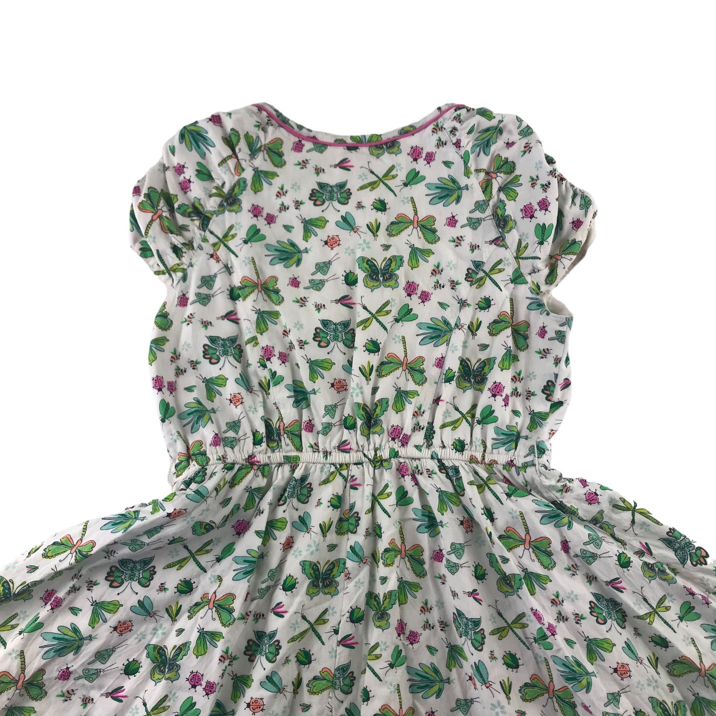 Monsoon Dress 9 years White Bugs Print Pattern Summer