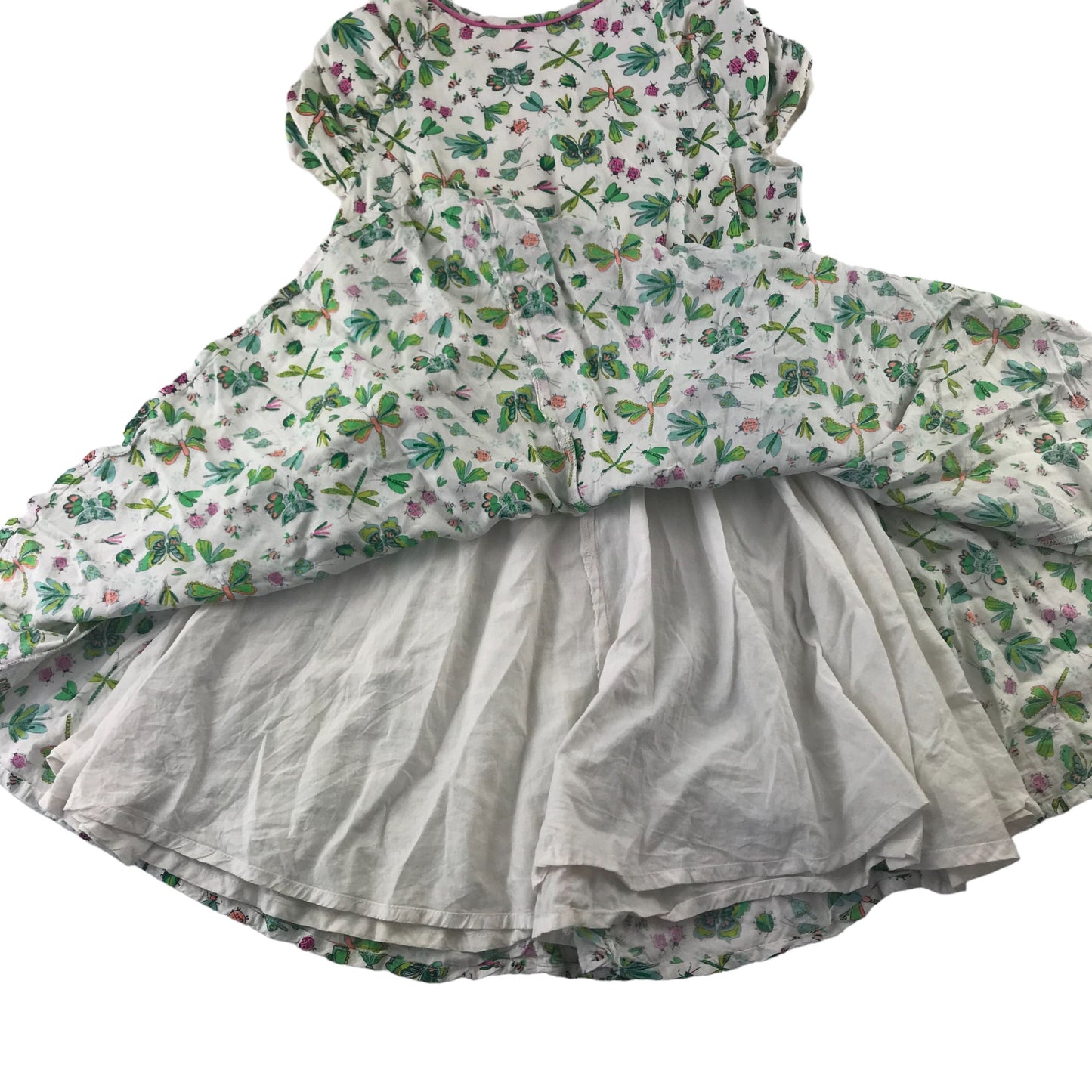 Monsoon Dress 9 years White Bugs Print Pattern Summer