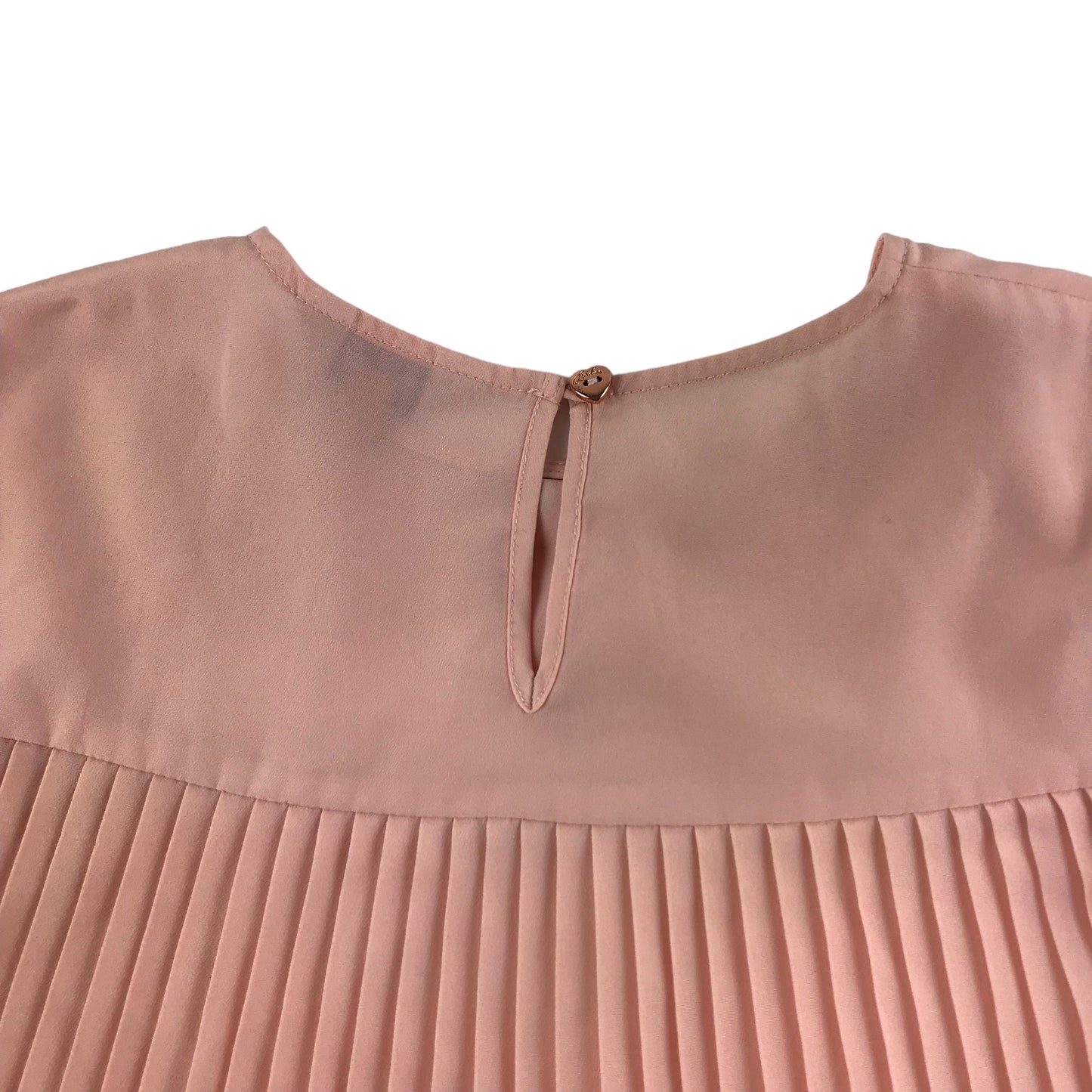 Ted Baker Blouse Age 9 Pink Pleated frill Sleeves and Back