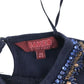 Ted Baker Blouse Age 8 Navy Blue Short Sleeve Decorated Neckline Cotton