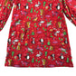 Next dress red festive print pattern long sleeve cotton
