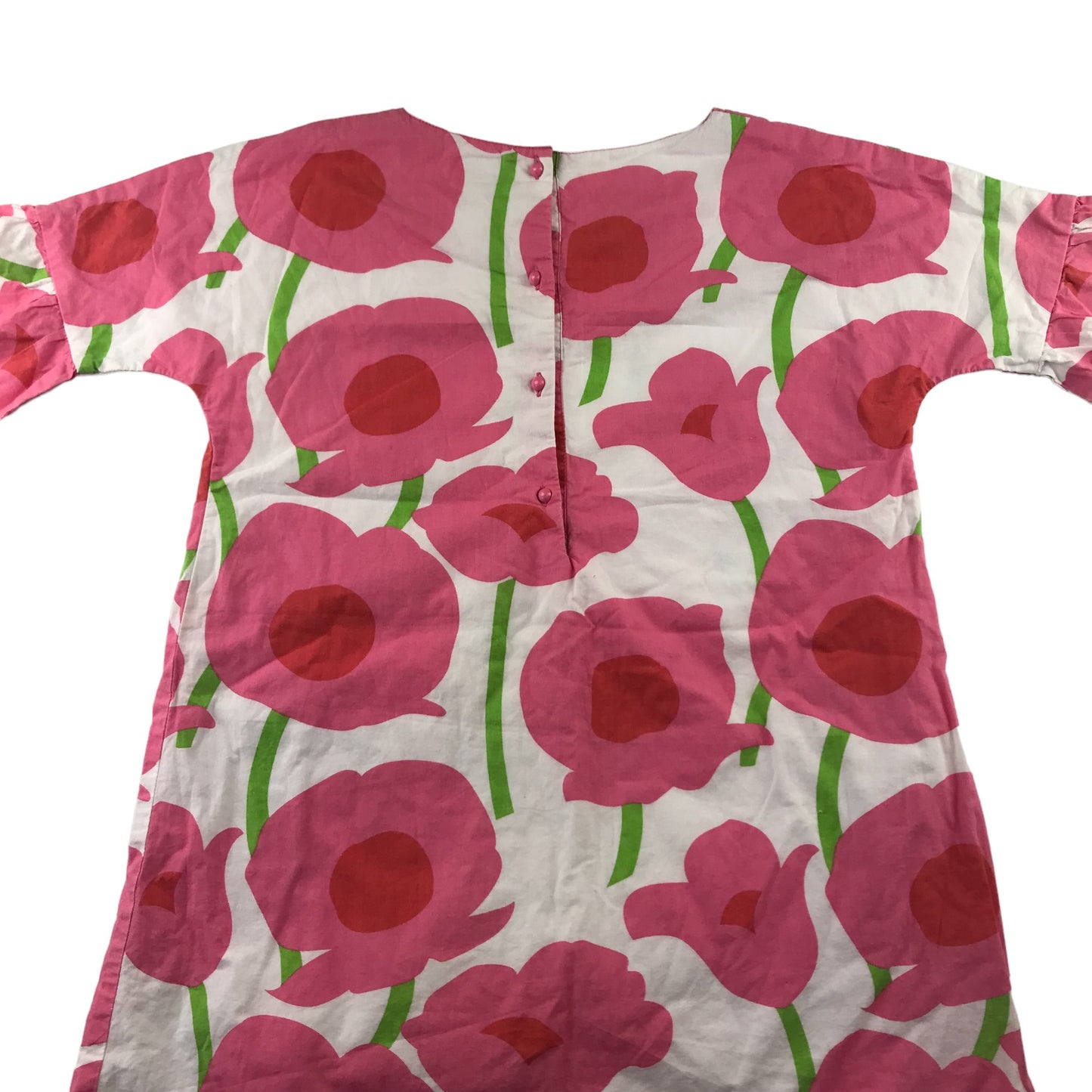 John Lewis Dress 9-10 years White and Pink Floral Cotton