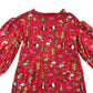 Next dress red festive print pattern long sleeve cotton