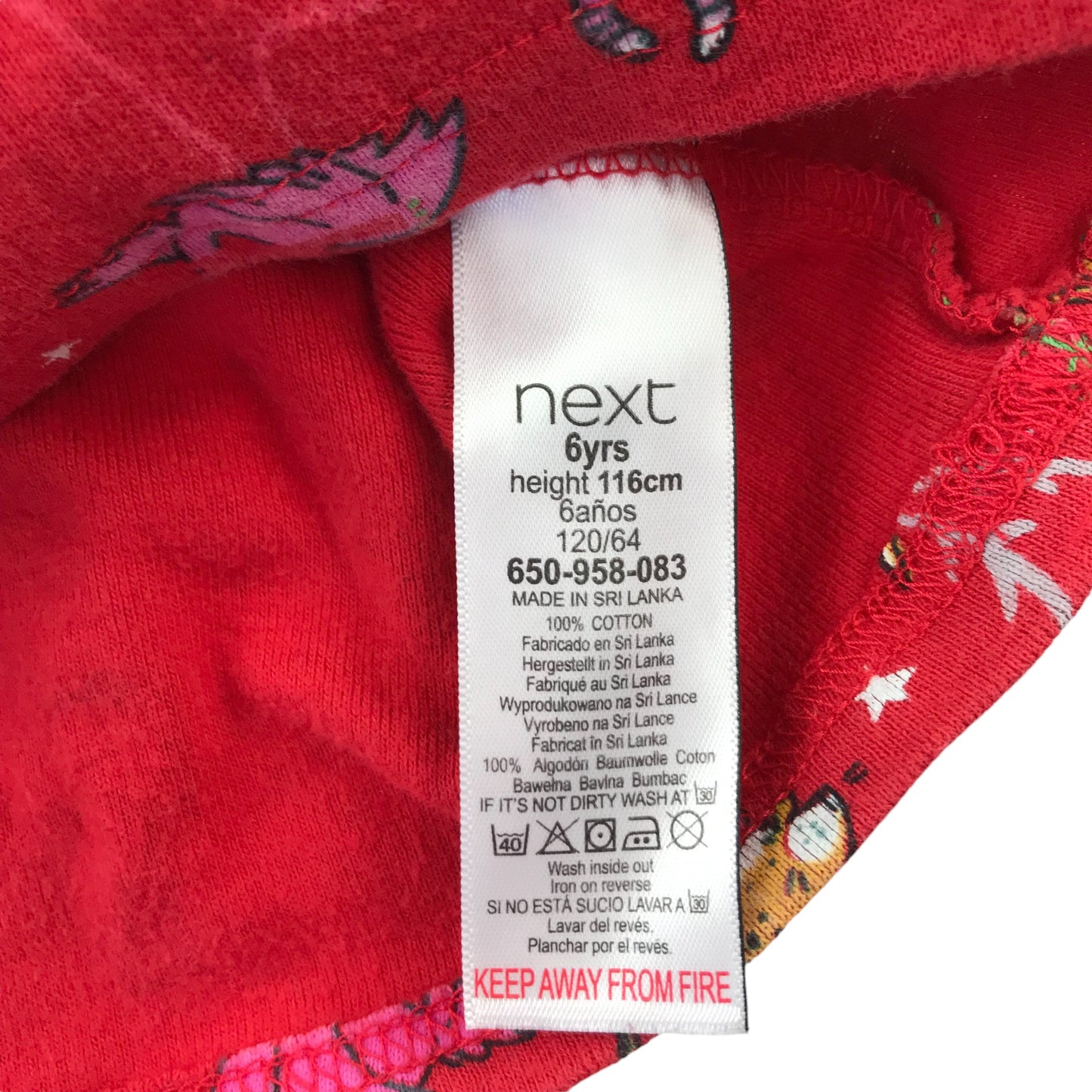 Next dress red festive print pattern long sleeve cotton