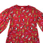 Next dress red festive print pattern long sleeve cotton