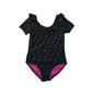 Nutmeg Swimsuit Age 9 Black Silver Seashell One Piece Cossie