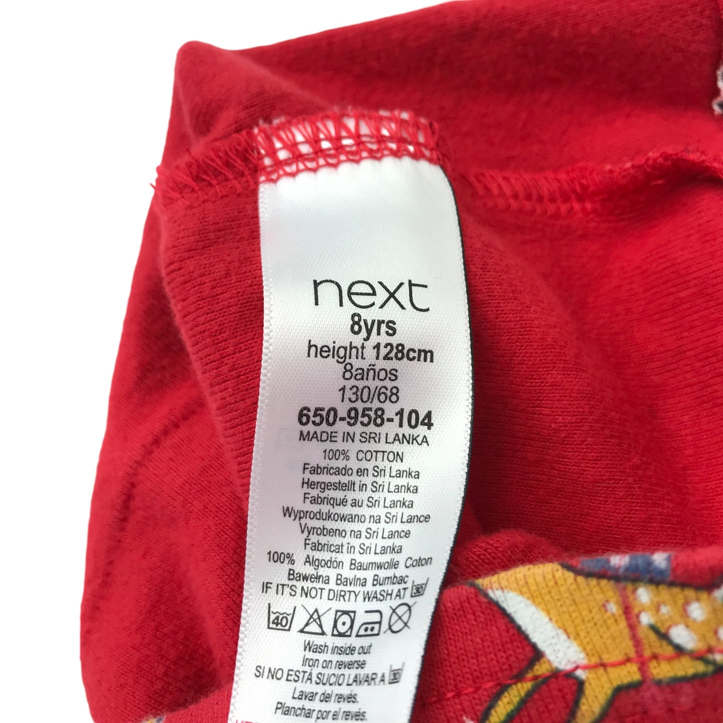 Next dress red festive print pattern long sleeve cotton