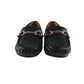 Moccasin style shoes size UK 1 black slip-ons with buckle detail