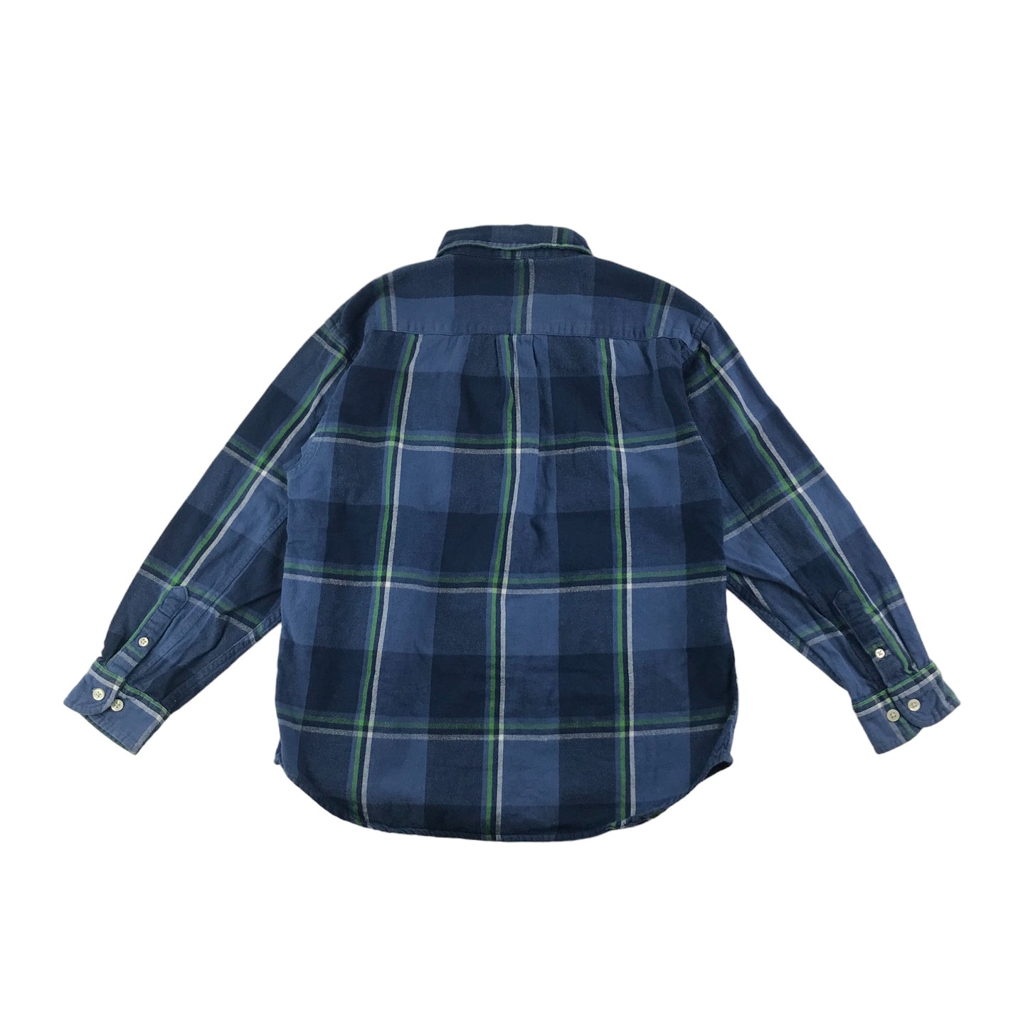 GAP Shirt Age 7 Blue Check Pattern Button Up Cotton