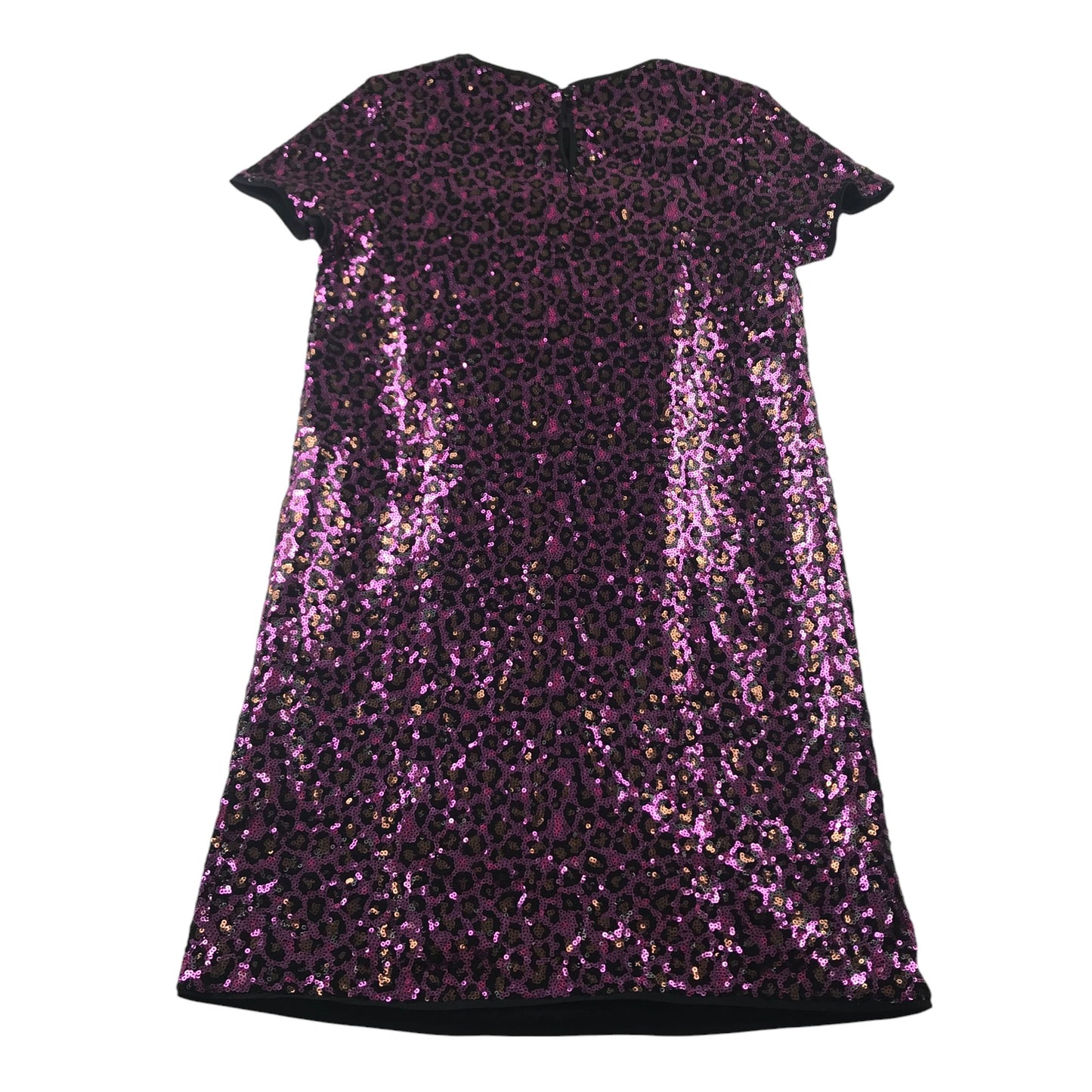 M&S Dress 10-11 Purple Sparkly Sequin Leopard Spots A-line Party
