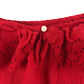 Ralph Lauren Top Age 7 Red Lace Style Frill Hem Cotton