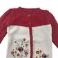 Tu cardigan 4-5 years red and white floral embroidered cotton