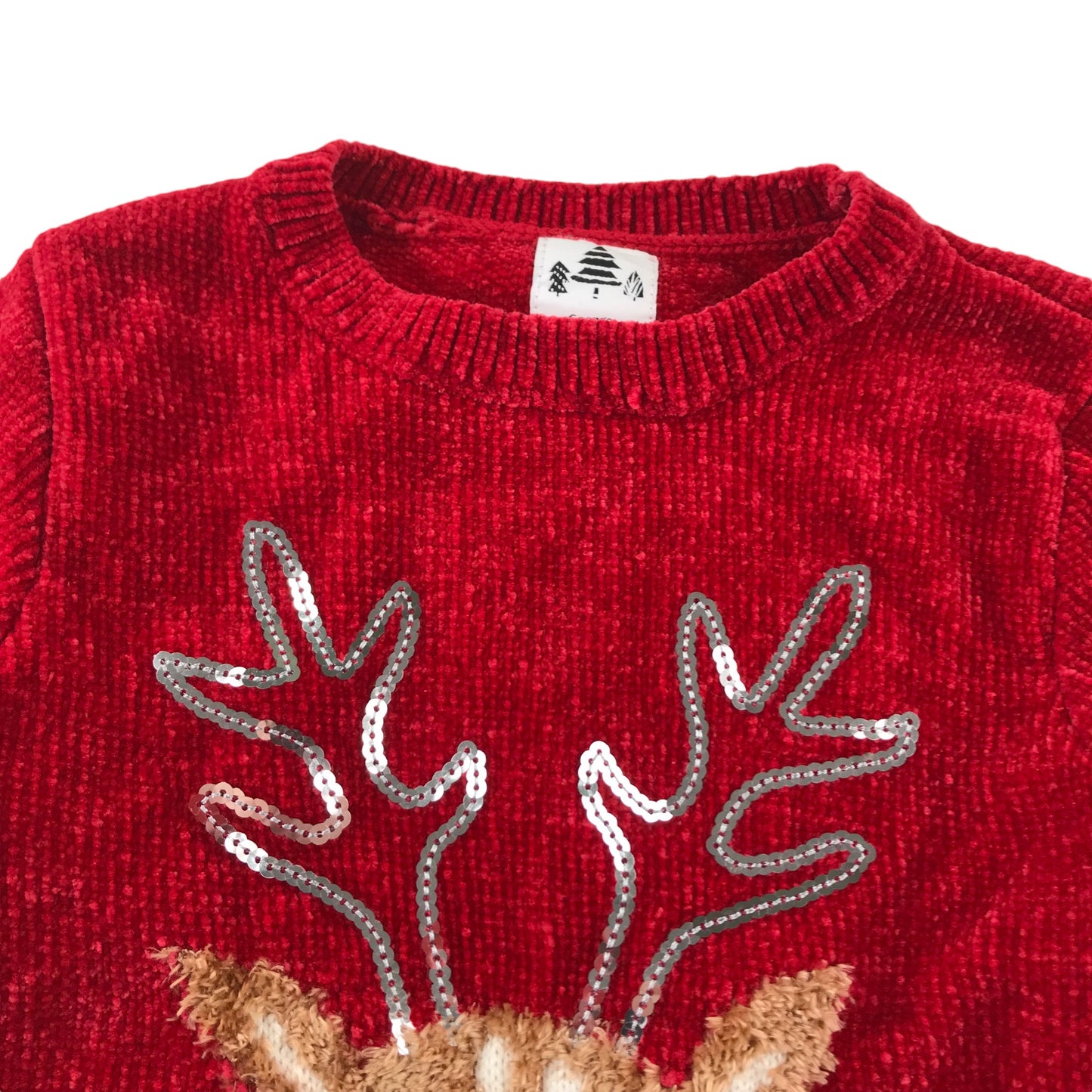 George festive jumper 5-6 Years red Rudolph reindeer