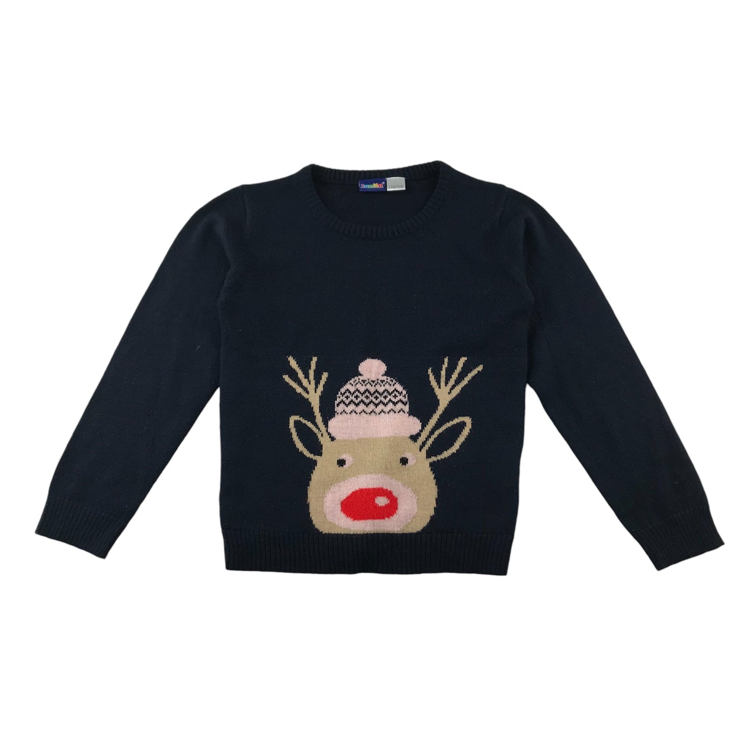Lupilu Festive Jumper 5-6 Years Navy Rodolph Graphic