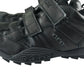 Geox Black Leather School Shoes UK 6 With Hoop and Loop Straps